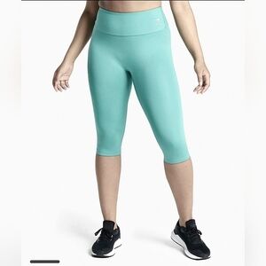 EUC Gymshark Training Cropped High-Waist Legging Capri Teal Women Xlarge